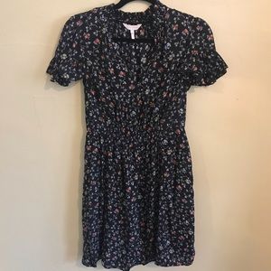 Rebecca Taylor Black Floral Silk Dress